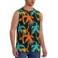 thumbnail image 1 of Goofa Palm Trees Printed Men's Sleeveless T-Shirt - Athletic Gym Workout Tank Top for Men - Moisture-Wicking, UPF 30+ Quick-Dry Muscle Tee-Large, 1 of 8