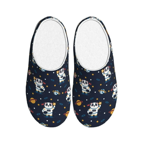 Goofa Panda Astronaut Print Womens Mens Cotton Lightweight House Slippers , Washable Home Slippers,Indoor Comfy Bedroom Cozy Slippers-42/43