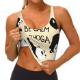 thumbnail image 1 of Goofa Panda Doing Yoga Printed Sports Bras for Women, High Impact Running Bra Workout Crop Tank Tops Longline Sports Bra Push up-, 1 of 9