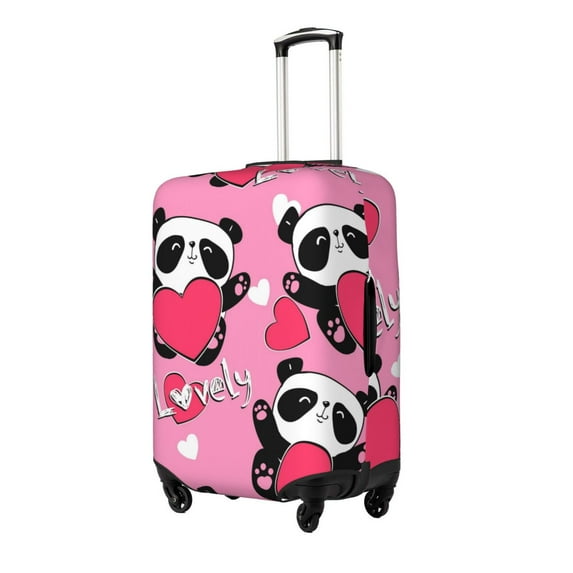 Goofa Panda Heart Valentine Pink Pattern Luggage Covers For Suitcase,Suitcase Cover Protector Fit 18-32 Inch Luggage-