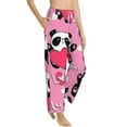 thumbnail image 1 of Goofa Panda Heart Valentine Pink Printed Soft Pajama Pants for Women, Wide Leg Comfy Casual Lounge Yoga Pants-XX-Large, 1 of 9