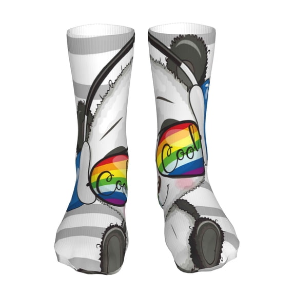 Goofa Panda with Sun glasses for 16in Socks, Funny Novelty Crazy Design Cotton Socks Sports Socks Knee High Socks For Men, Women,1Pairs - Gift For Working Friends