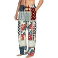 thumbnail image 1 of Goofa Patchwork In Country Style Printed Soft Pajama Pants for Men, Wide Leg Comfy Casual Lounge Yoga Pants-Large, 1 of 9