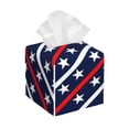 thumbnail image 1 of Goofa Patriotic Star Tissue Box Cover PVC Leather Tissue Holder Square Facial Tissue Case Facial Paper Organizer Dispenser for Bathroom, Vanity Countertop, 1 of 8