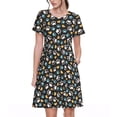 thumbnail image 1 of Goofa Paw Animal Pattern Women Summer Short Sleeve Midi Dress with Pockets Casual Aline Flowy Tshirt Dress Vocation Beach Sundress, 1 of 6