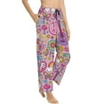 thumbnail image 1 of Goofa Peace Love and Dove Flower Power Printed Soft Pajama Pants for Women, Wide Leg Comfy Casual Lounge Yoga Pants-Small, 1 of 9