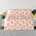 thumbnail image 1 of Goofa Peach With Leaves Pattern Fleece Throw Blanket for Couch, Soft Checkered Flannel Blanket for Sofa, Warm Cozy Decorative Blanket Fall Decor Gift-40"x30", 1 of 6