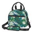 thumbnail image 1 of Goofa Peacock And Flowers Pattern Lunch Bag ,Insulated Lunch Box, Small Leakproof Cooler Food Lunch Containers Reusable High Capacity Lunch Tote Bags, 1 of 8