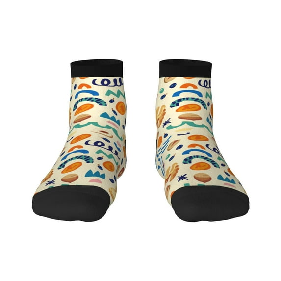 Goofa Peanuts 8 Pattern Non Slip Socks with Grips for Elderly, Crew Socks Yoga Hospital Socks Cushioned Sole Gripper Socks for Men Women
