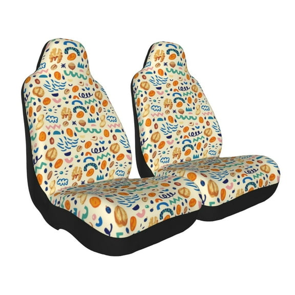 Goofa Peanuts 8 Printed Car Seat Covers, Automotive Seat Covers for Cars Trucks and SUVs, Quick Setup Universal Fit Elastic Seat Covers-1