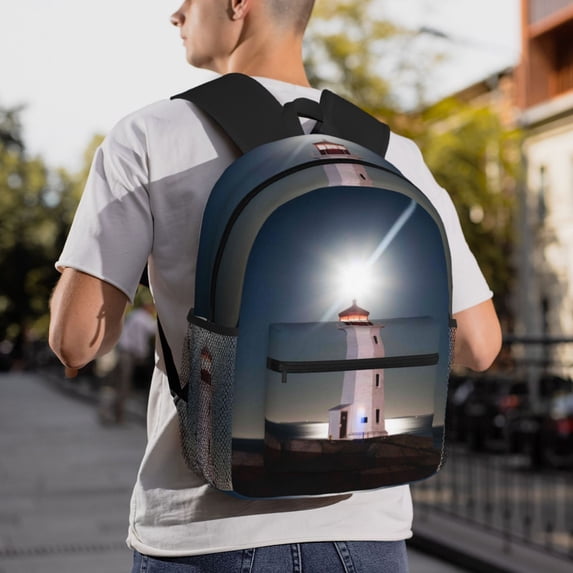 Goofa Peggy's Cove Lighthouse Print Casual Backpack for Women Men,Waterproof High School Bookbag,Lightweight Travel Daypack,Classic College Backpack,Laptob Backpack