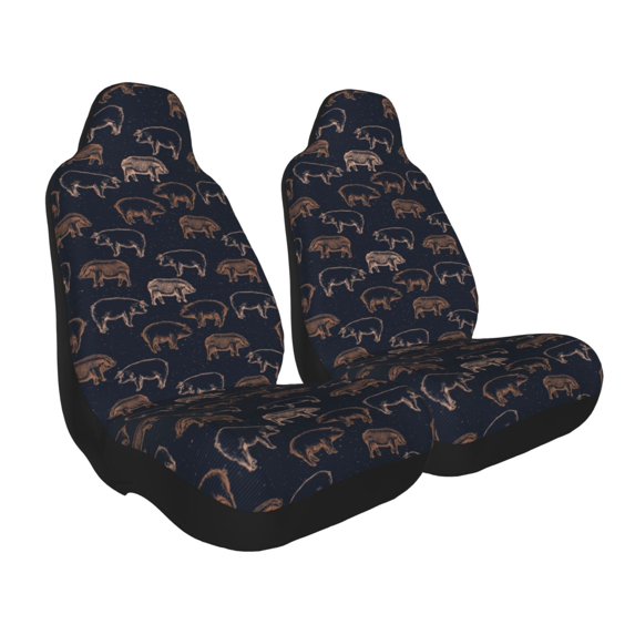 Goofa Pig Farm Printed Car Seat Covers, Automotive Seat Covers for Cars Trucks and SUVs, Quick Setup Universal Fit Elastic Seat Covers-2 PCS