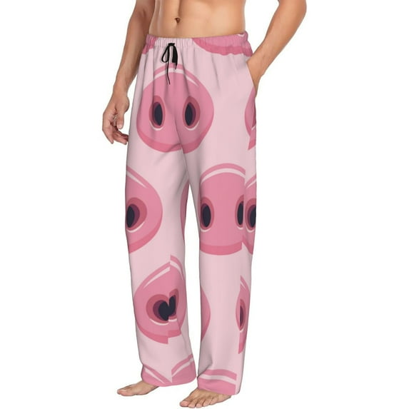 Goofa Pig Nose Printed Soft Pajama Pants for Men, Wide Leg Comfy Casual Lounge Yoga Pants-