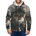 thumbnail image 1 of Goofa Pilot Cat In Vintage Plane Pattern Mens Full-zip Hoodie, Zip-up Pullover Hooded Sweatshirt, Kangaroo Pocket Hoodie Ideal for Daily Wear, Travel, and Home-Medium, 1 of 5