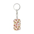 thumbnail image 1 of Goofa Pineapple Flower Printed Rectangular Metal Keychain Bag Charm Floral Charm for Purse Keys Metal Keyring Gift for Women Accessories, 1 of 7