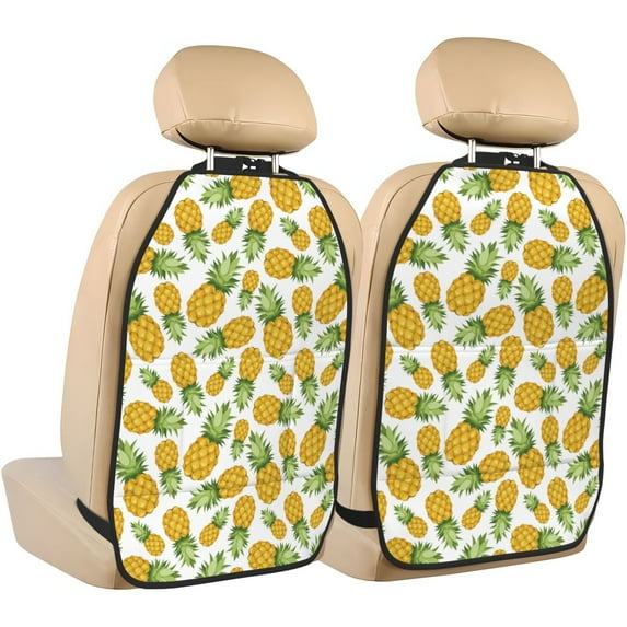 Goofa Pineapple Pattern Car Back Seat Protector for Kids (2 Pack) ,Anti-kick Storage Mat for Car Seats,Shields from Footprints