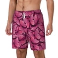 thumbnail image 1 of Goofa Pink Butterfly Printed Men's Swim Trunks Board Shorts Quick Dry Mens Swimming Trunks with Compression Liner,Breathable Fit Hawaii Beach Shorts-Small, 1 of 9