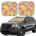 thumbnail image 1 of Goofa Pink Donut and Blue Pattern 2 Piece Car Windshield Sun Shade Foldable | Front Windshield Shade for Sun, Heat and UV Rays | Sunshade for Car Front Window-Medium, 1 of 7