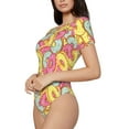 thumbnail image 1 of Goofa Pink Donut and Blue Printed Women Rash Guard Short Sleeve,Tummy control Swimsuit Surfing Swimsuit Bathing Suit One Piece Swimsuit UPF 50-X-Large, 1 of 9