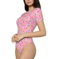 thumbnail image 1 of Goofa Pink Donut Printed Women Rash Guard Short Sleeve,Tummy control Swimsuit Surfing Swimsuit Bathing Suit One Piece Swimsuit UPF 50-Large, 1 of 9