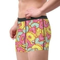 thumbnail image 1 of Goofa Pink Donut and Blue Printed Men's Boxer Briefs Underwear, Moisture-Wicking Underwear, Trunk,Soft and Breathable Cotton Underwear-X-Large, 1 of 9