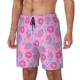 thumbnail image 1 of Goofa Pink Donuts Printed Men's Swim Trunks Board Shorts Quick Dry Mens Swimming Trunks with Compression Liner,Breathable Fit Hawaii Beach Shorts-, 1 of 9
