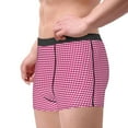 thumbnail image 1 of Goofa Pink Gingham Printed Men's Boxer Briefs Underwear, Moisture-Wicking Underwear, Trunk,Soft and Breathable Cotton Underwear-Medium, 1 of 9