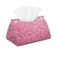 thumbnail image 1 of Goofa Pink Glitter Pattern Triangle Square Tissue Box Cover, Modern PVC Leathe Facial Paper Holder,Decorative Holder/Organizer for Bathroom Vanity Countertop, 1 of 9