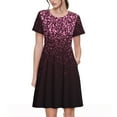 thumbnail image 1 of Goofa Pink Glitter Sparkles A Pattern Women Summer Short Sleeve Midi Dress with Pockets Casual Aline Flowy Tshirt Dress Vocation Beach Sundress, 1 of 6
