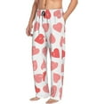 thumbnail image 1 of Goofa Pink Hearts1 Printed Soft Pajama Pants for Men, Wide Leg Comfy Casual Lounge Yoga Pants-X-Large, 1 of 9