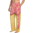 thumbnail image 1 of Goofa Pink Ice Cream Printed Soft Pajama Pants for Men, Wide Leg Comfy Casual Lounge Yoga Pants-Large, 1 of 9