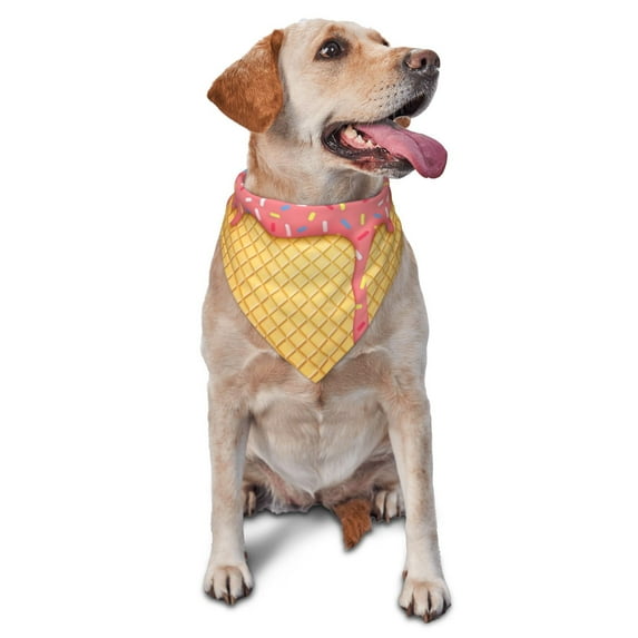 Goofa Pink Ice Cream Printing Dog Bandana ,Cat Scarf Adjustable Bib Handkerchief Accessories for Dogs Cats,Pet scarf,Pet fashion