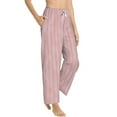 thumbnail image 1 of Goofa Pink Stripes Printed Soft Pajama Pants for Women, Wide Leg Comfy Casual Lounge Yoga Pants-Large, 1 of 9
