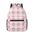 thumbnail image 1 of Goofa Plaid Heart Pattern Comfortable Student Backpack - Ergonomic Design, Durable, Water-Resistant, Multi-Compartment,Travel, and Outdoor Activities, 1 of 5