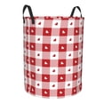 thumbnail image 1 of Goofa Plaid Heart Printed Circular Hamper,Laundry Basket with Handles,Storage Baskets Foldable,Large Capacity Laundry Hamper-Medium, 1 of 8