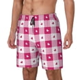 thumbnail image 1 of Goofa Plaid Heart Printed Men's Swim Trunks Board Shorts Quick Dry Mens Swimming Trunks with Compression Liner,Breathable Fit Hawaii Beach Shorts-XX-Large, 1 of 9