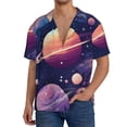 thumbnail image 1 of Goofa Planet Pastel Galaxy Printed Men's Casual Short-sleeved Shirt,Lightweight Breathable Button-down,Summer Casual men's top,Versatile Fashion shirt-3X-Large, 1 of 7