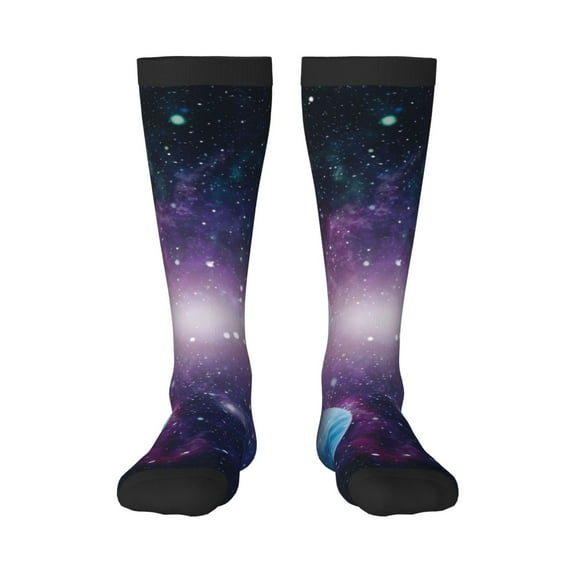 Goofa Planets Stars And Galaxies1 Pattern Adult Stockings, Color-Block Knee High Socks, Comfortable and Breathable, Soft and Stretchable, Sports, and Decoration