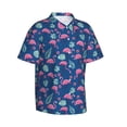 thumbnail image 1 of Goofa Plants And Flamingos Hawaiian Shirt for Men, Unisex Summer Beach Casual Short Sleeve Button Down Shirts,Aloha Tropical Floral print shirt-Medium, 1 of 9