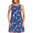 thumbnail image 1 of Goofa Plants And Flamingos for Summer Dresses for Women – Beach Floral Sundress, Casual Pockets Boho Tank Dress for Hot Days, 1 of 7