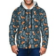 thumbnail image 1 of Goofa Playful Foxes Forest Blues Pattern Mens Full-zip Hoodie, Zip-up Pullover Hooded Sweatshirt, Kangaroo Pocket Hoodie Ideal for Daily Wear, Travel, and Home-, 1 of 5