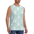 thumbnail image 1 of Goofa Playing Rabbit Printed Men's Sleeveless T-Shirt - Athletic Gym Workout Tank Top for Men - Moisture-Wicking, UPF 30+ Quick-Dry Muscle Tee-, 1 of 8