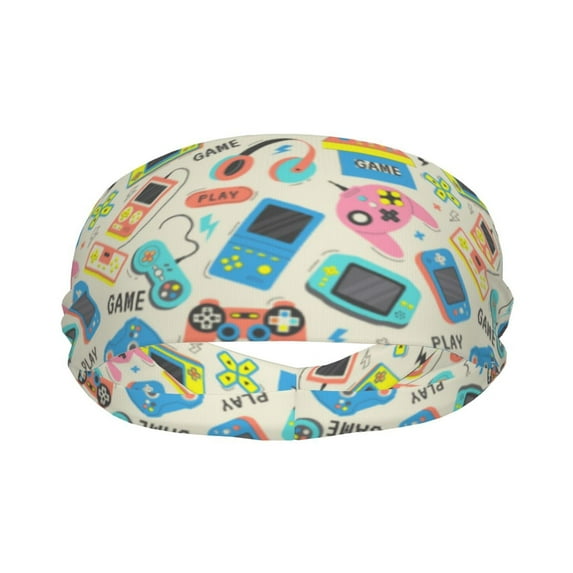 Goofa Playing Video Games Pattern Sweatbands Sports Headband for Men & Women,Moisture Wicking Athletic headband,Breathable Sweatband,Sports accessories,Workout gear