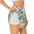 thumbnail image 1 of Goofa Playing Video Games Printed Women 2 in 1 Running Shorts,Quick Dry Athletic Workout Shorts,High Waisted Athletic Shorts with Liner Pockets-X-Large, 1 of 9