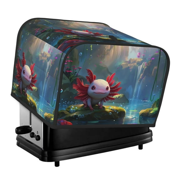 Goofa Pond Cute Axolotl Print Toaster Cover 4 Slice, Four Slice Bread Machine Cover Quilted Toaster Covers Bread Maker Cover Kitchen Appliance Cover
