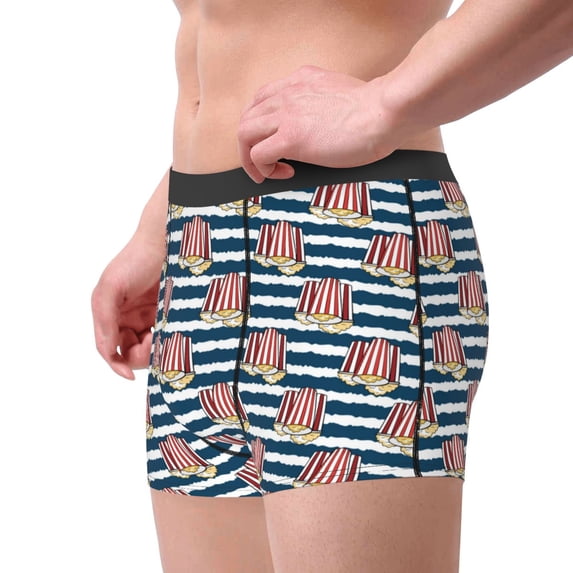Goofa Popcorn Printed Men's Boxer Briefs Underwear, Moisture-Wicking Underwear, Trunk,Soft and Breathable Cotton Underwear-XX-Large