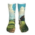 thumbnail image 1 of Goofa Prairie Pasture Cow for 16in Socks, Funny Novelty Crazy Design Cotton Socks Sports Socks Knee High Socks For Men, Women,1Pairs - Gift For Working Friends, 1 of 7
