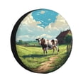 thumbnail image 1 of Goofa Prairie Pasture Cow Pattern Universal Tire Cover for Jeep, SUV, Truck, and Trailer – Waterproof, UV-Resistant,Easy to Install, Fits 14"-17" Tires-16 inch, 1 of 6