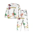 thumbnail image 1 of Goofa Pretty Floral With Leaves Printed Women’s 2 Piece Pajama Set Super,Pajamas Women's Long Sleeve Sleepwear Soft Button Down Loungewear Pjs Lounge Set Nightwear-Small, 1 of 9