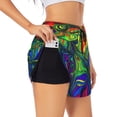 thumbnail image 1 of Goofa Pride Rainbow Printed Women 2 in 1 Running Shorts,Quick Dry Athletic Workout Shorts,High Waisted Athletic Shorts with Liner Pockets-, 1 of 9